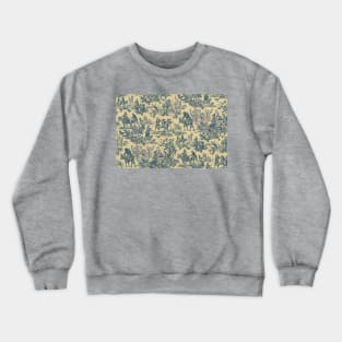 Toile de Jouy - blue and yellow Crewneck Sweatshirt